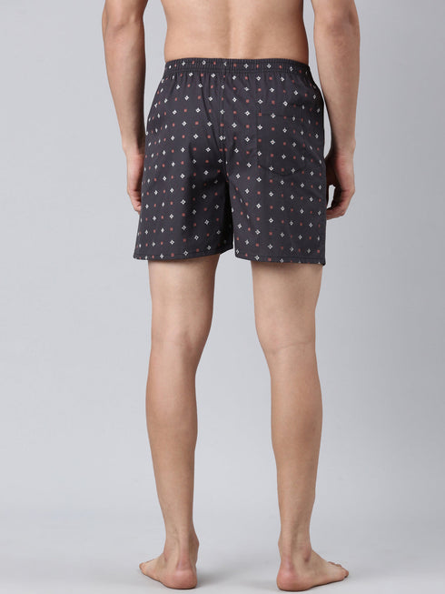 Maroon Printed Cotton Boxer